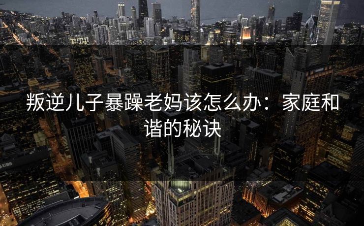叛逆儿子暴躁老妈该怎么办:家庭和谐的秘诀 叛逆儿子暴躁老妈该怎么办:家庭和谐的秘诀