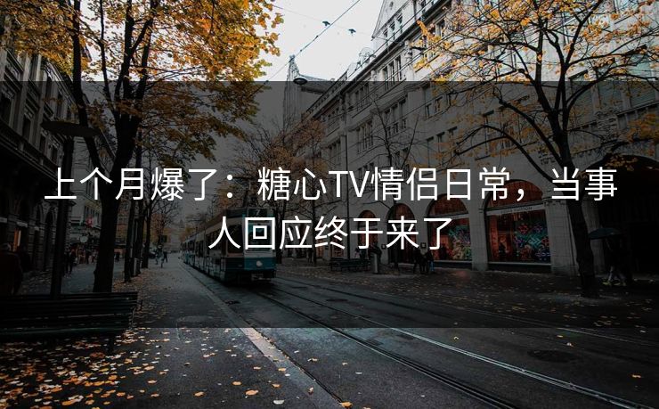 上个月爆了：糖心TV情侣日常，当事人回应终于来了